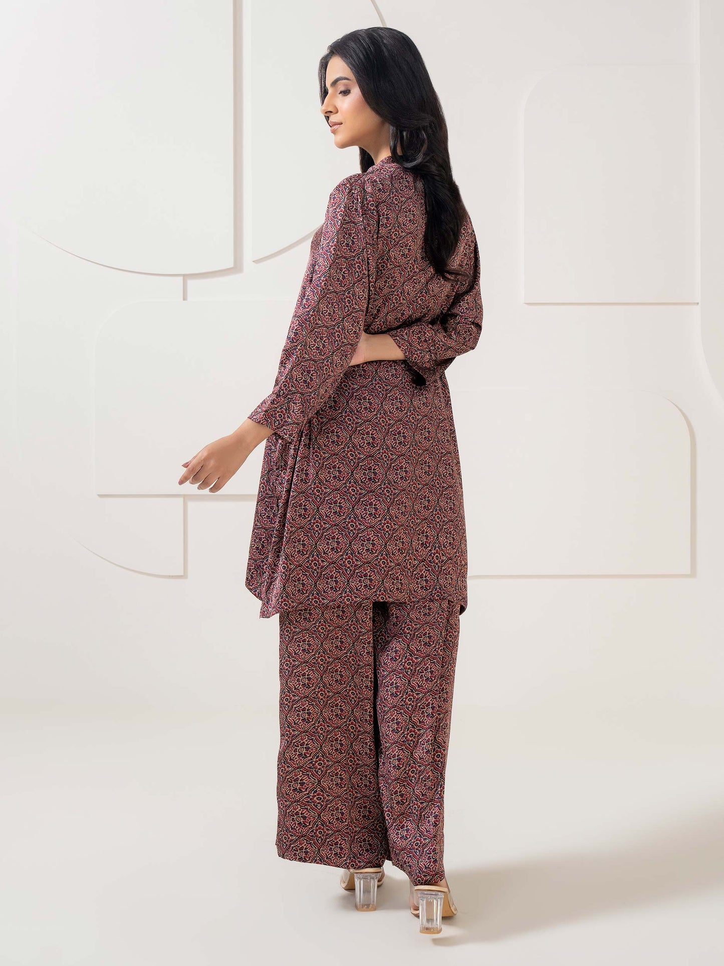 Silk Co-ord Set-Printed (Pret)