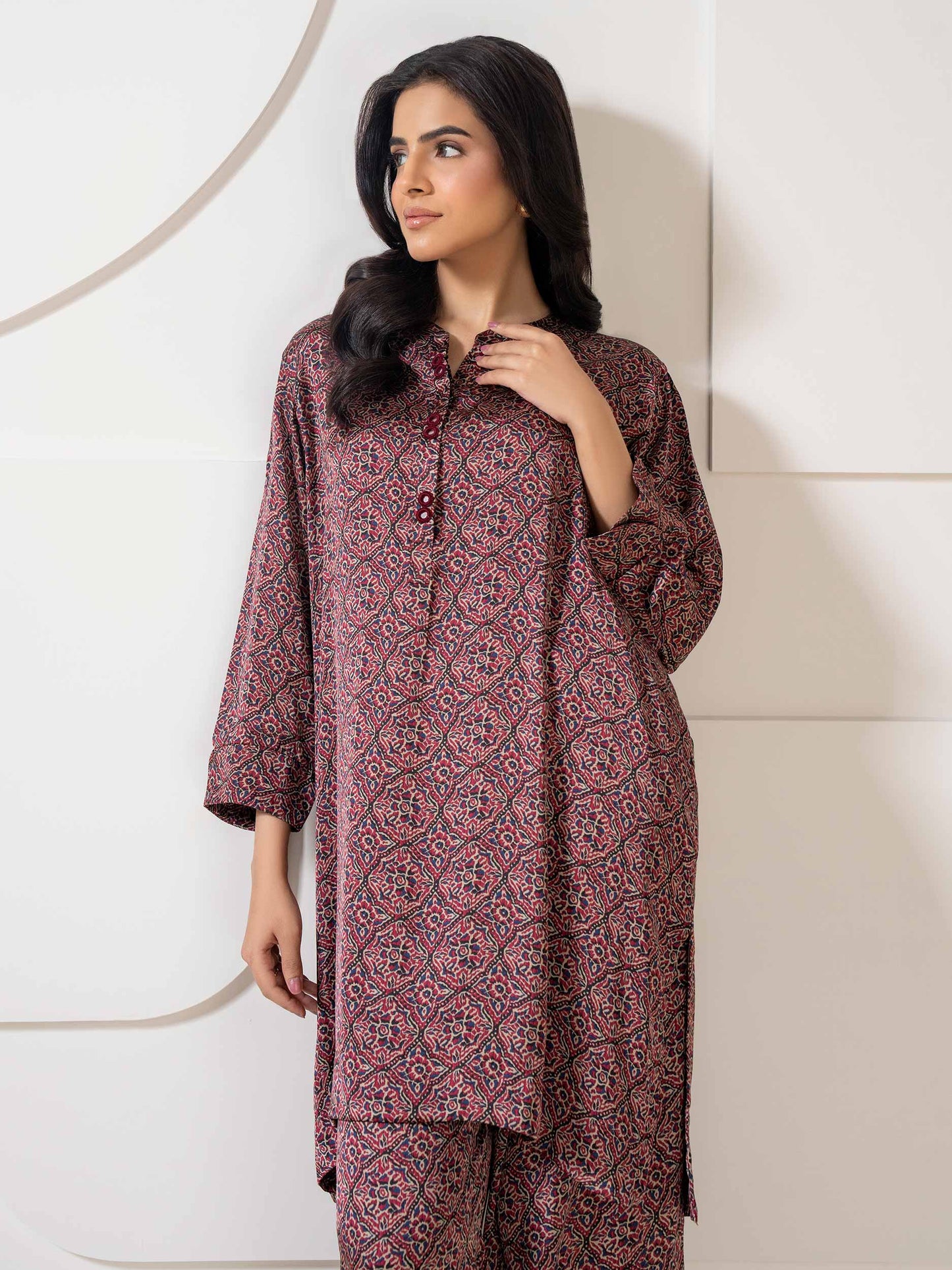 Silk Co-ord Set-Printed (Pret)