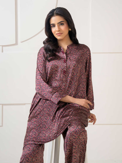 Silk Co-ord Set-Printed (Pret)