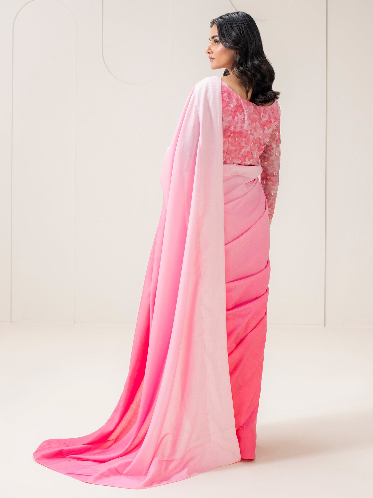 2 Piece Voile Saree-Embroidered (Pret)