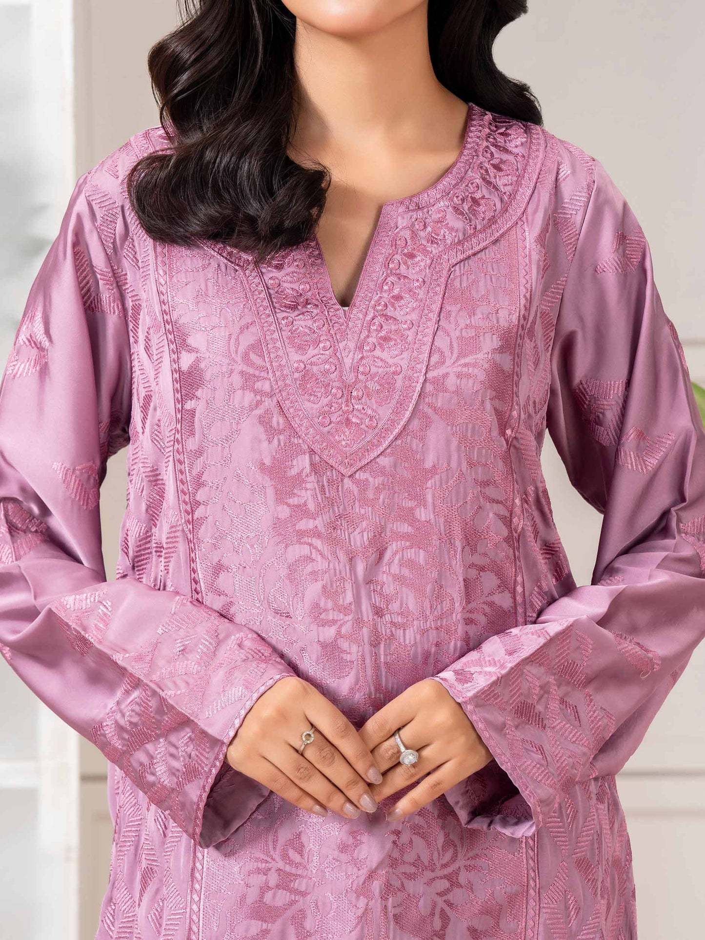 2 Piece Silk Suit-Embroidered (Pret)