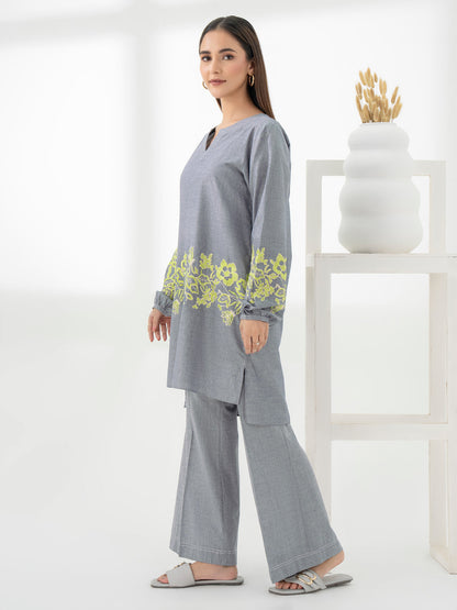 2 Piece Yarn Dyed Suit-Embroidered(Pret)