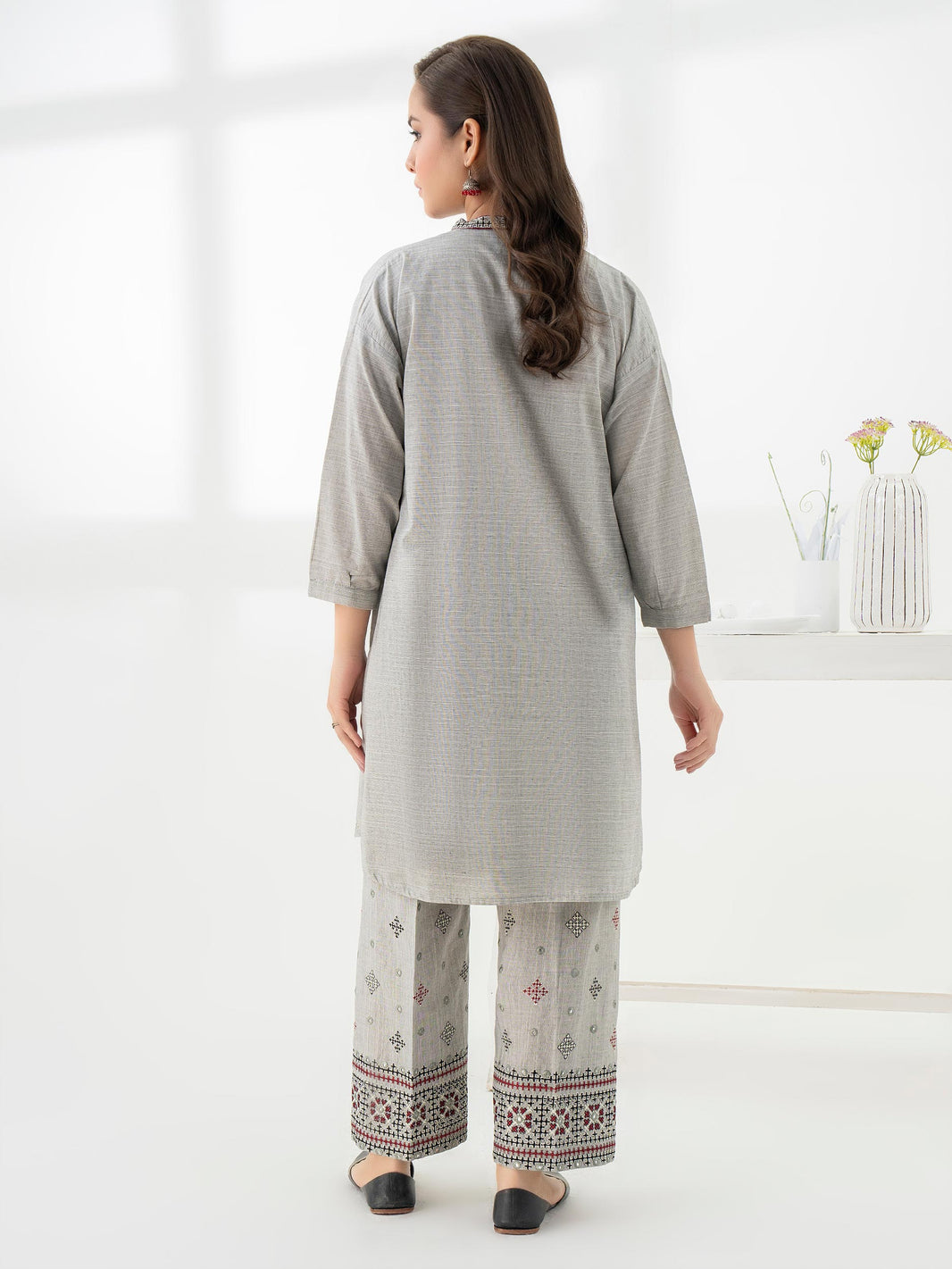 Amna Khadija Printed Cotton Stitched 2 Piece Suit - DPSS-03 - AM26DPSS - Red - Daily Wear Collection