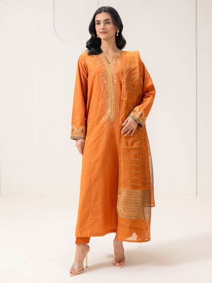 3 Piece Yarn Dyed Suit-Embroidered (Pret)