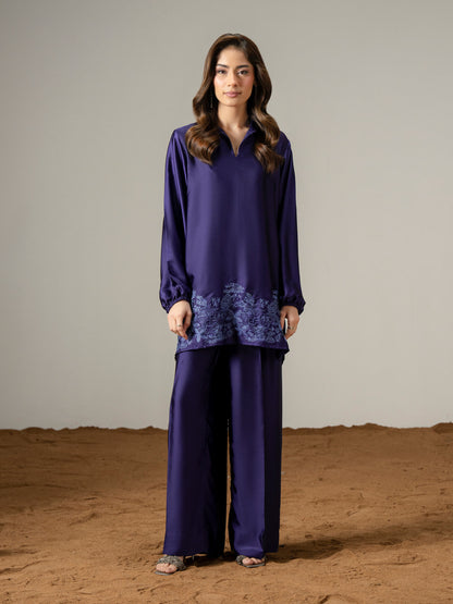 Silk Co ord Set-Embroidered