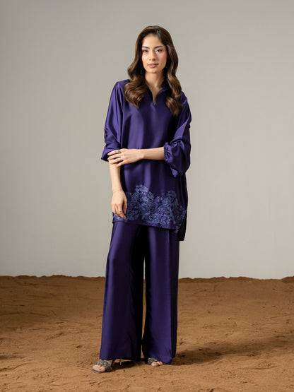 Silk Co ord Set-Embroidered