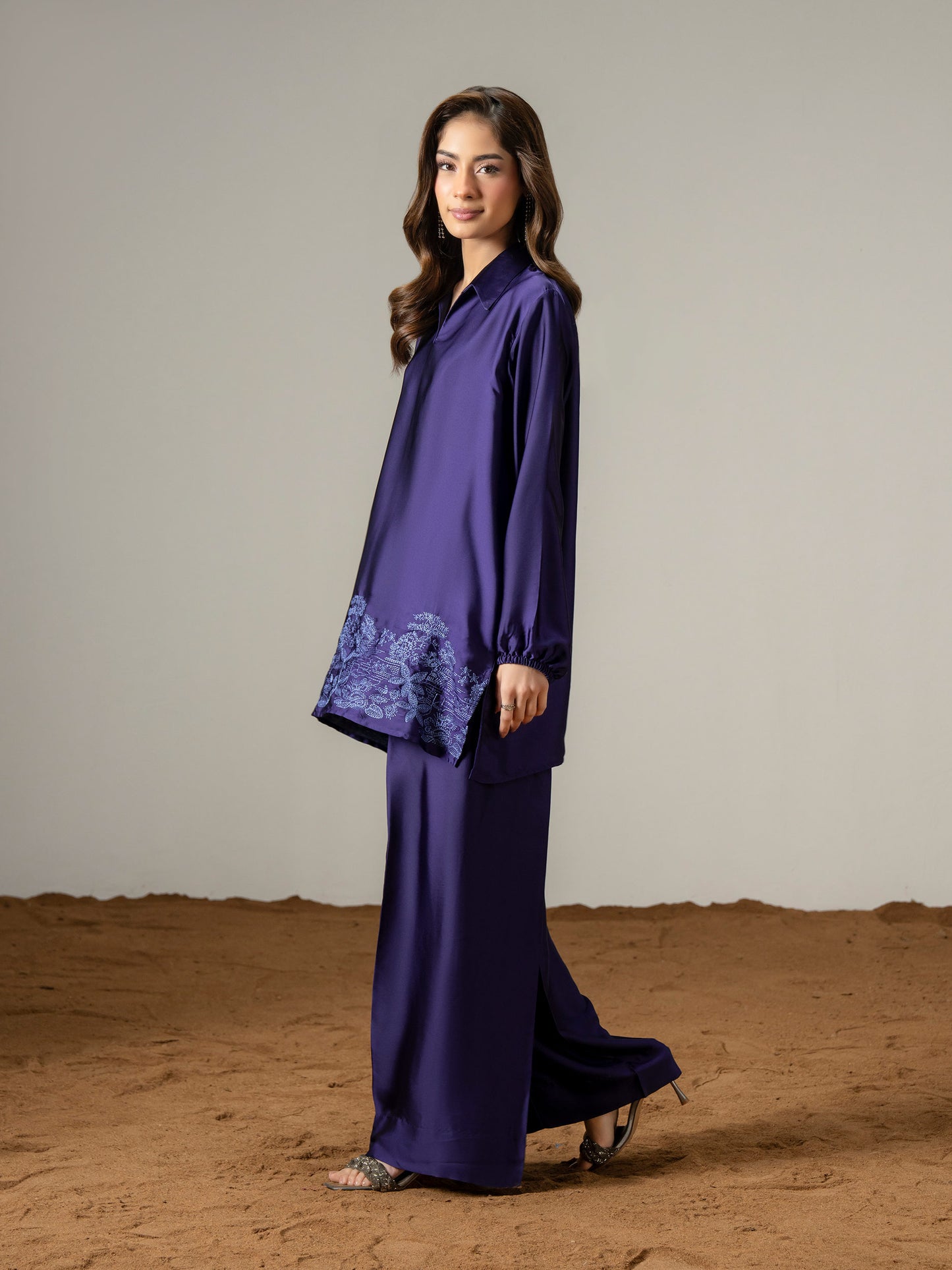 Silk Co ord Set-Embroidered