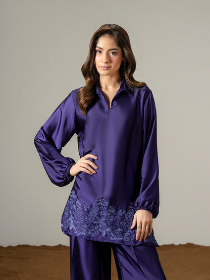 Silk Co ord Set-Embroidered