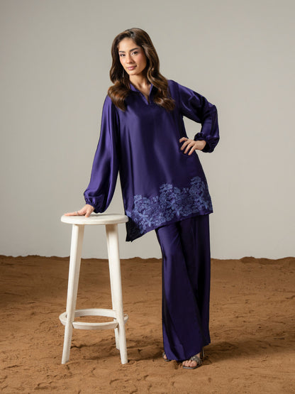 Silk Co ord Set-Embroidered