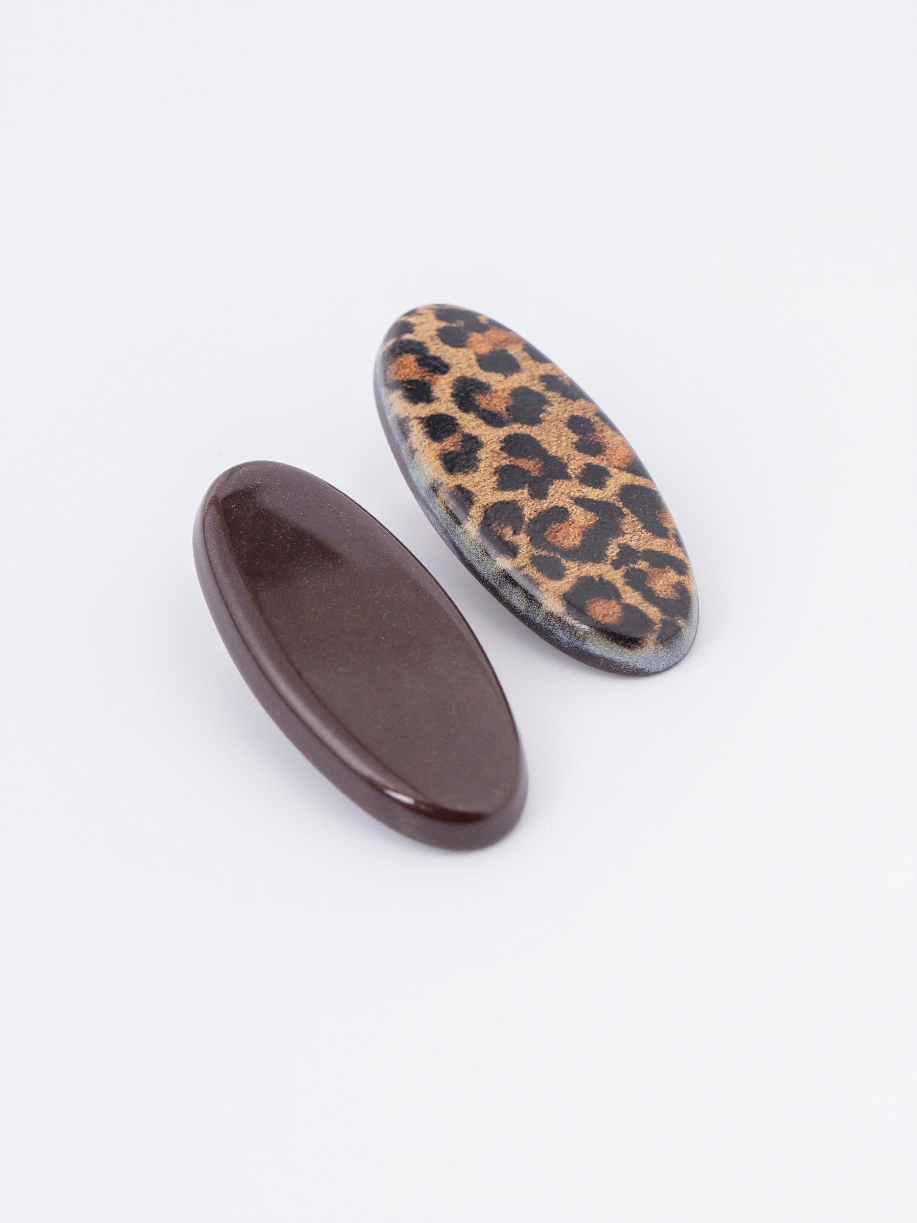 Leopard Oval Clips