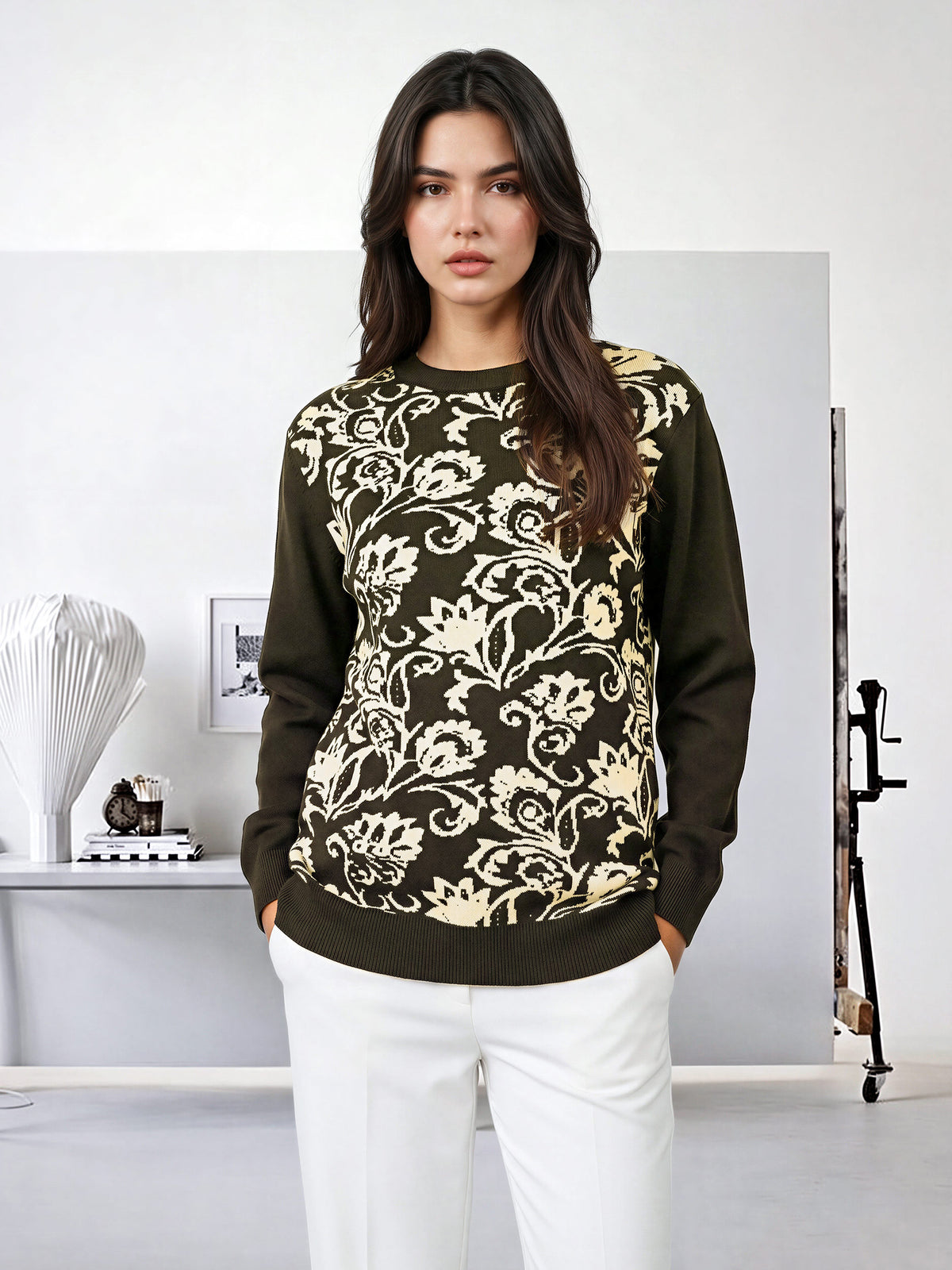 Woolen Jacquard Sweater