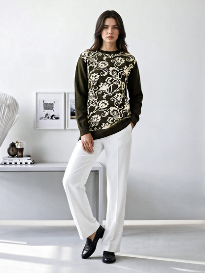 Woolen Jacquard Sweater