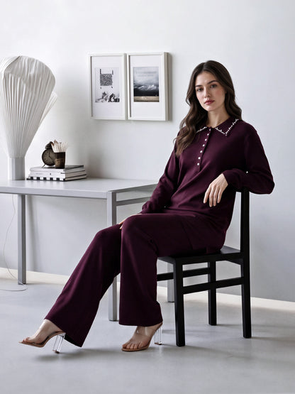 Woolen Blend Co-ord- Embellished