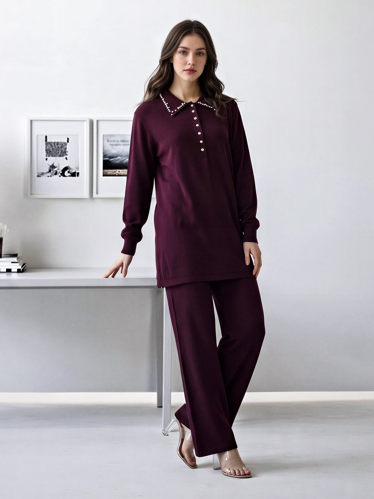 Woolen Blend Co-ord- Embellished
