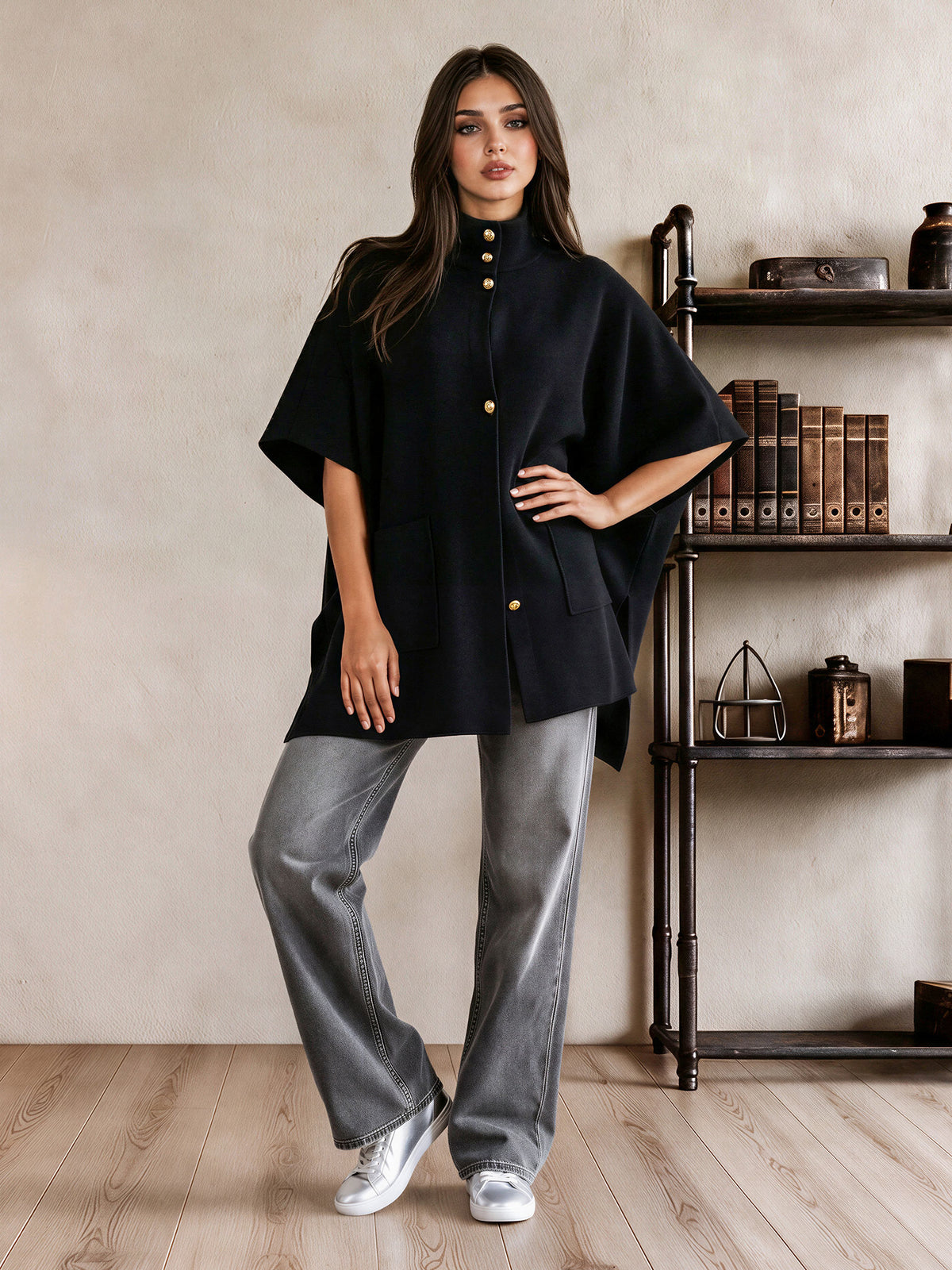 Gold Button Cape