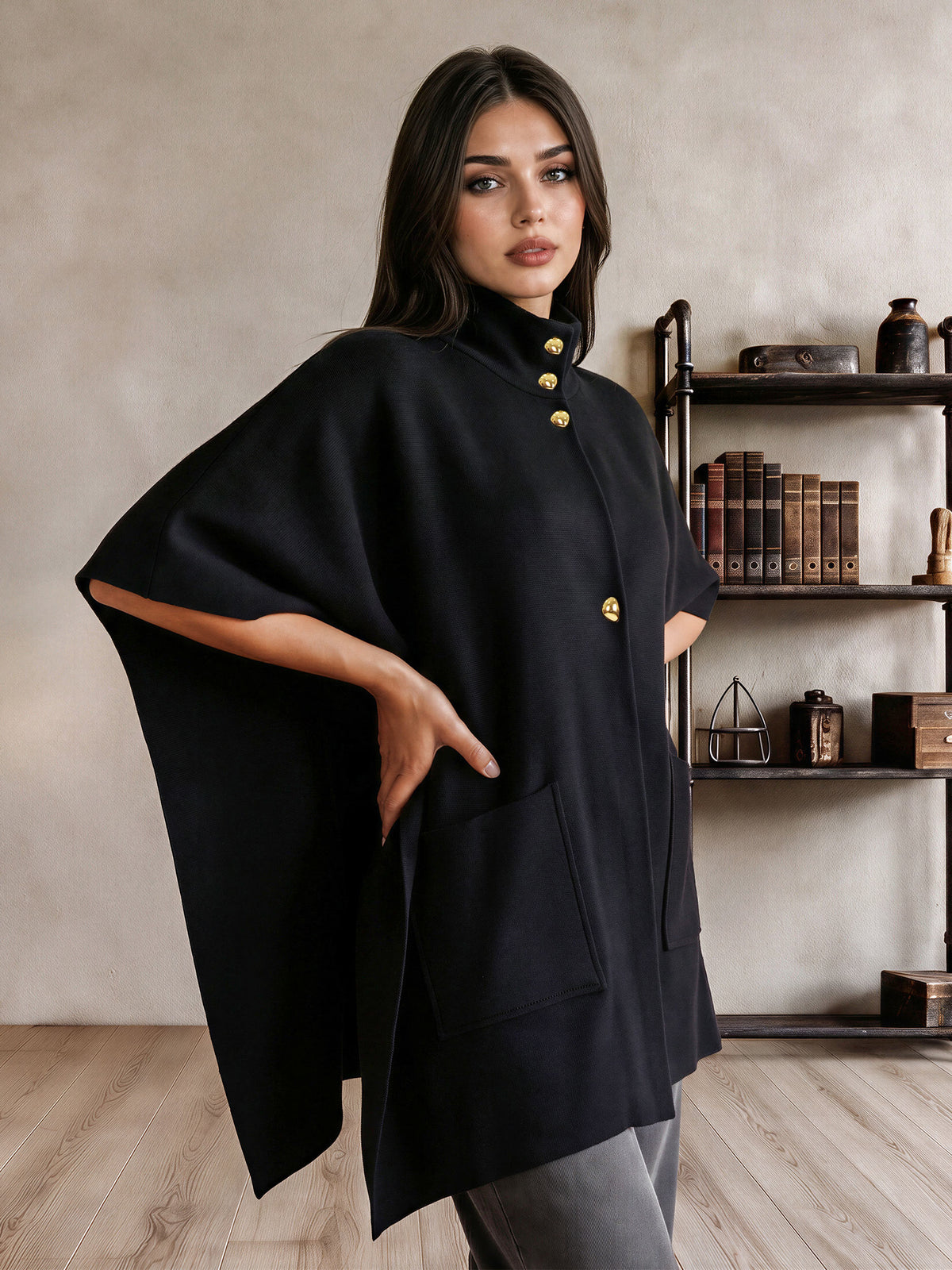 Gold Button Cape