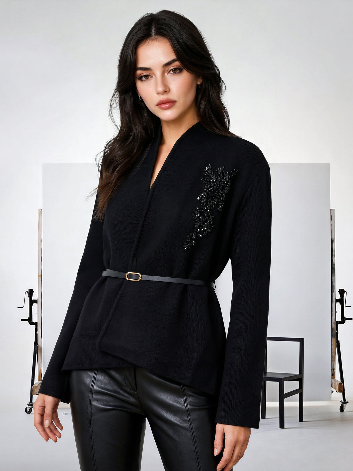 Woolen Cardigan- Embellished