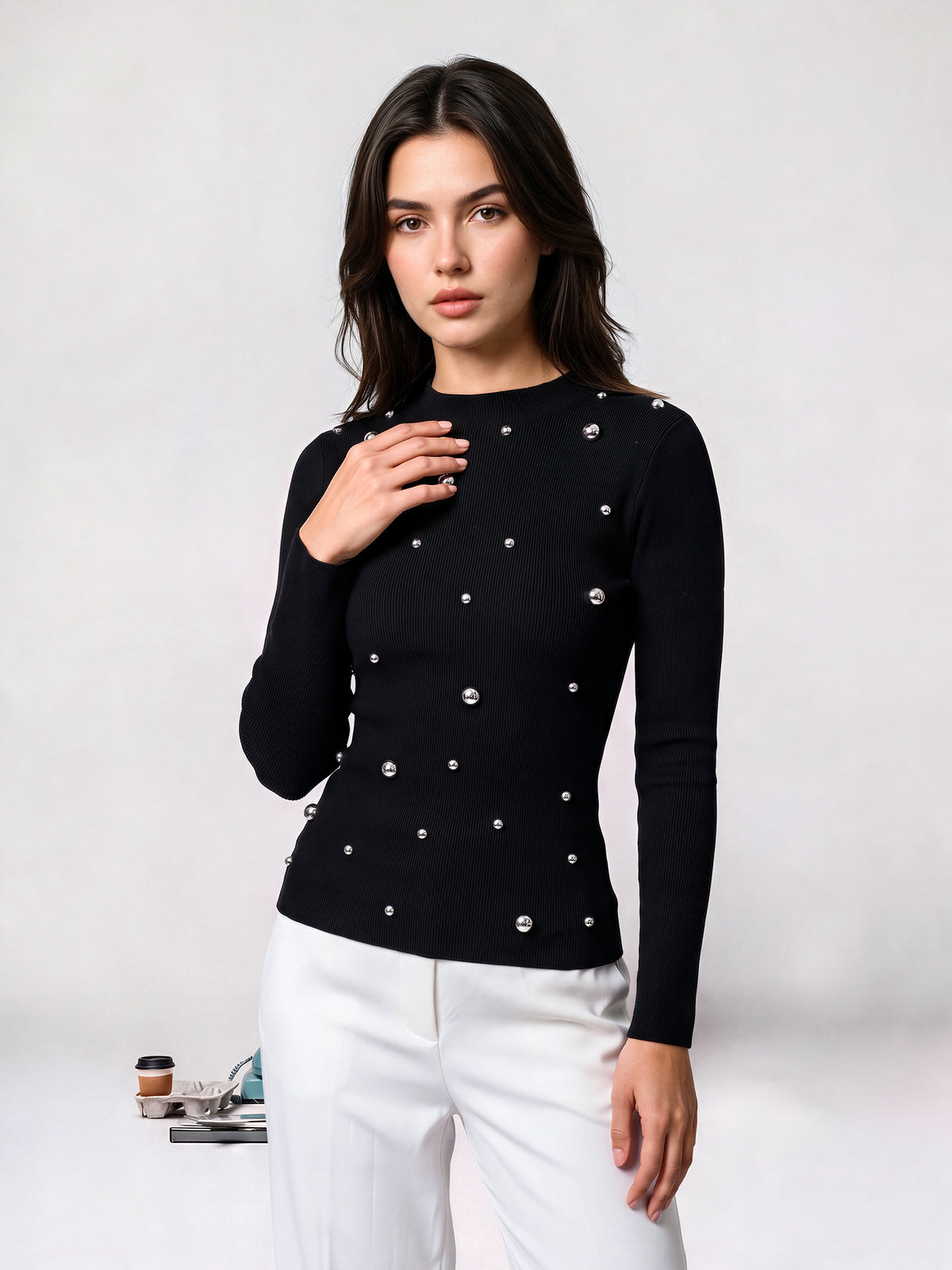 Studded Woolen Sweater