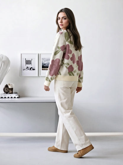 Woolen Jacquard Cardigan