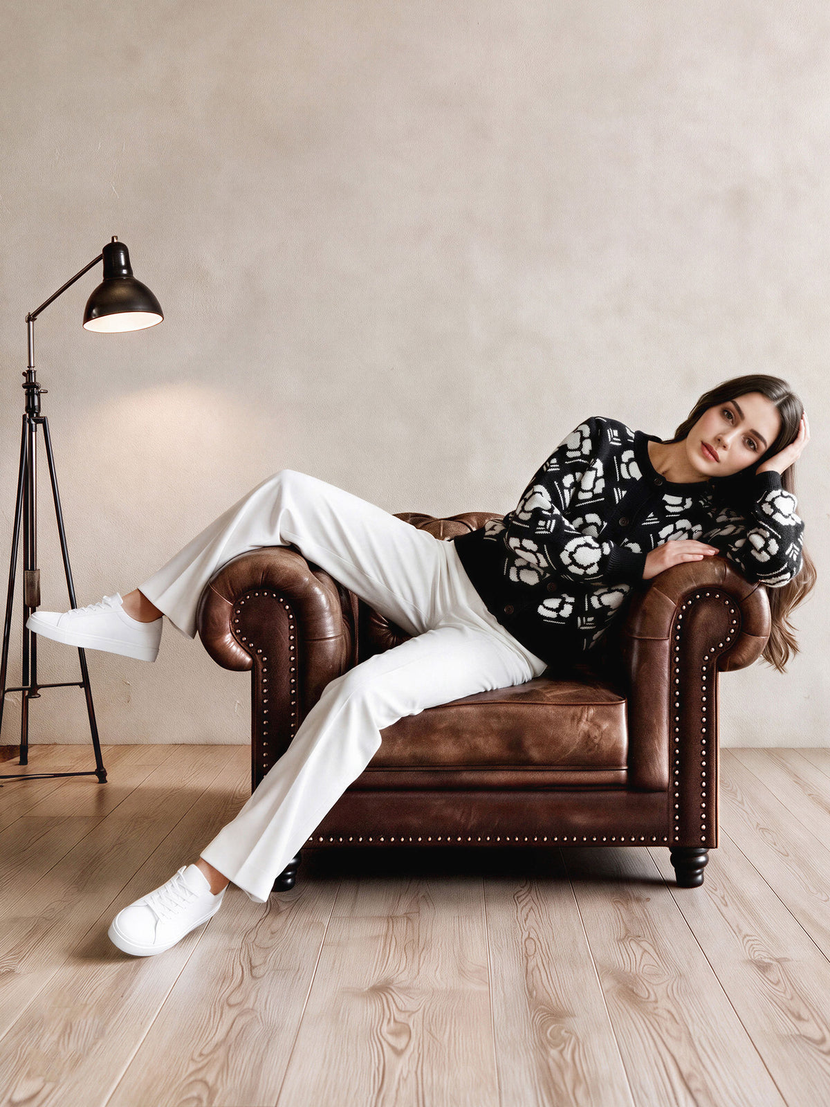 Woolen Jacquard Cardigan