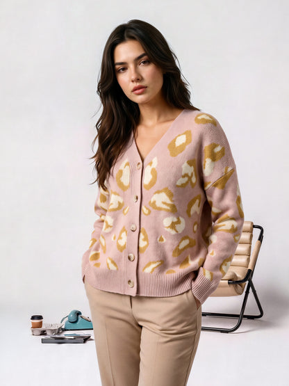 Woolen Jacquard Cardigan