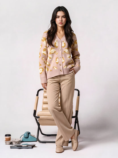 Woolen Jacquard Cardigan
