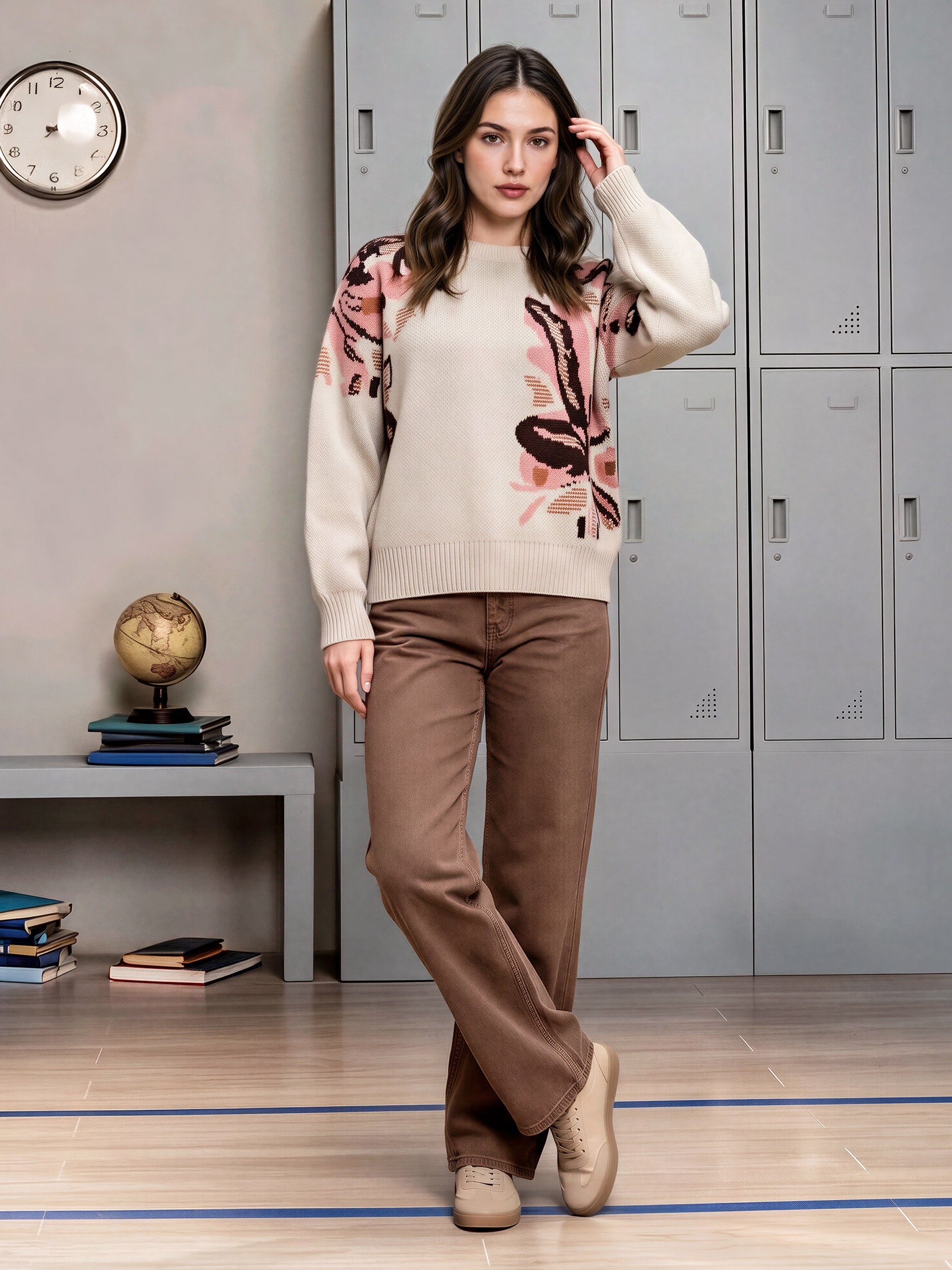 Woolen Jacquard Sweater – Limelightpk