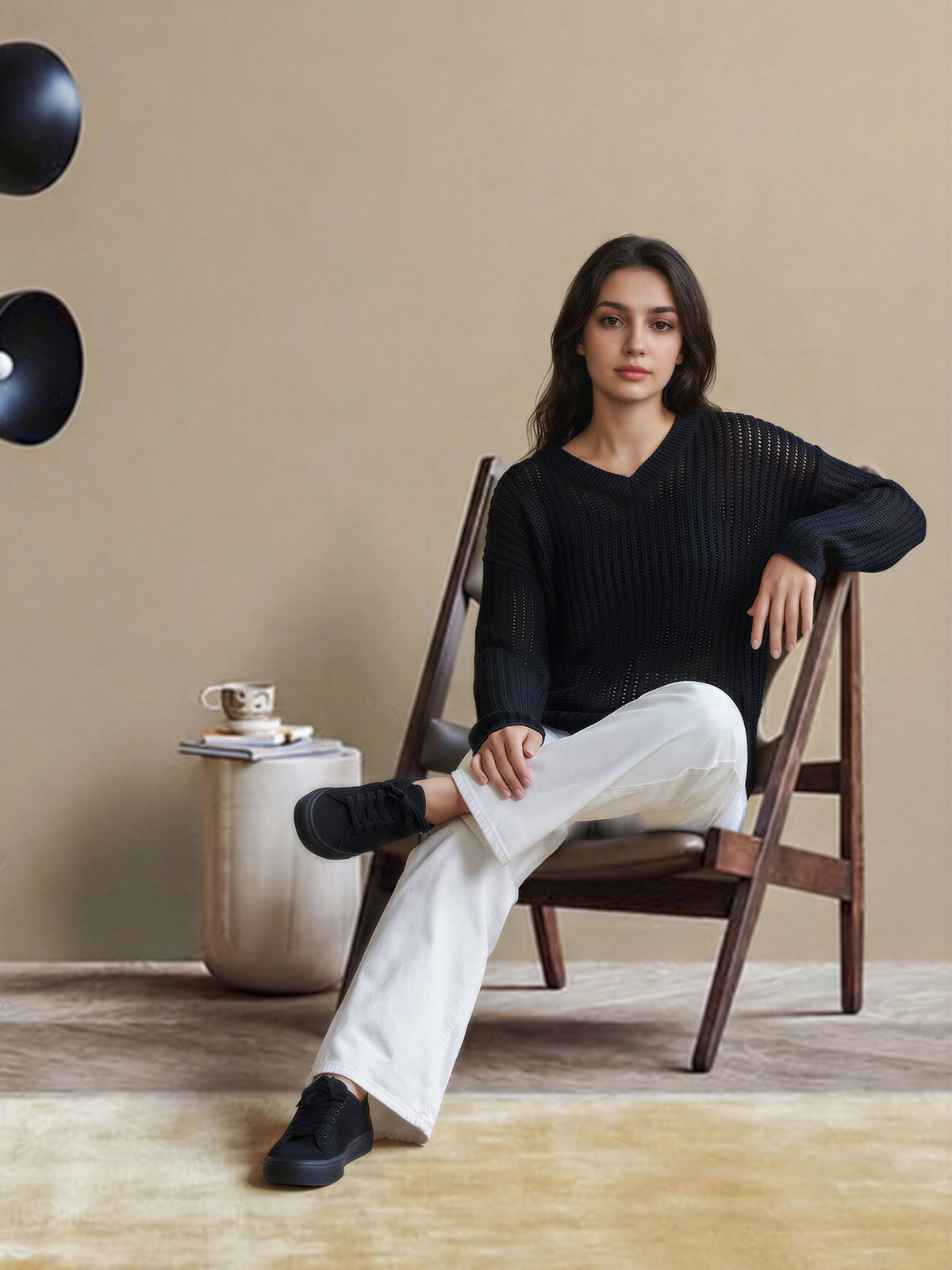 V-Neck Knit Sweater