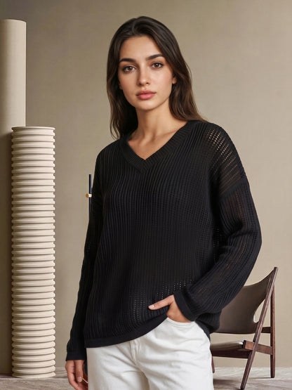 V-Neck Knit Sweater