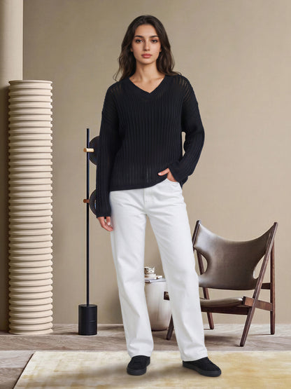 V-Neck Knit Sweater