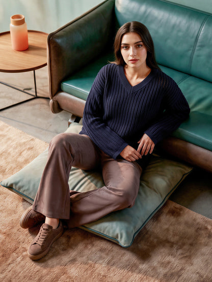 V-Neck Knit Sweater