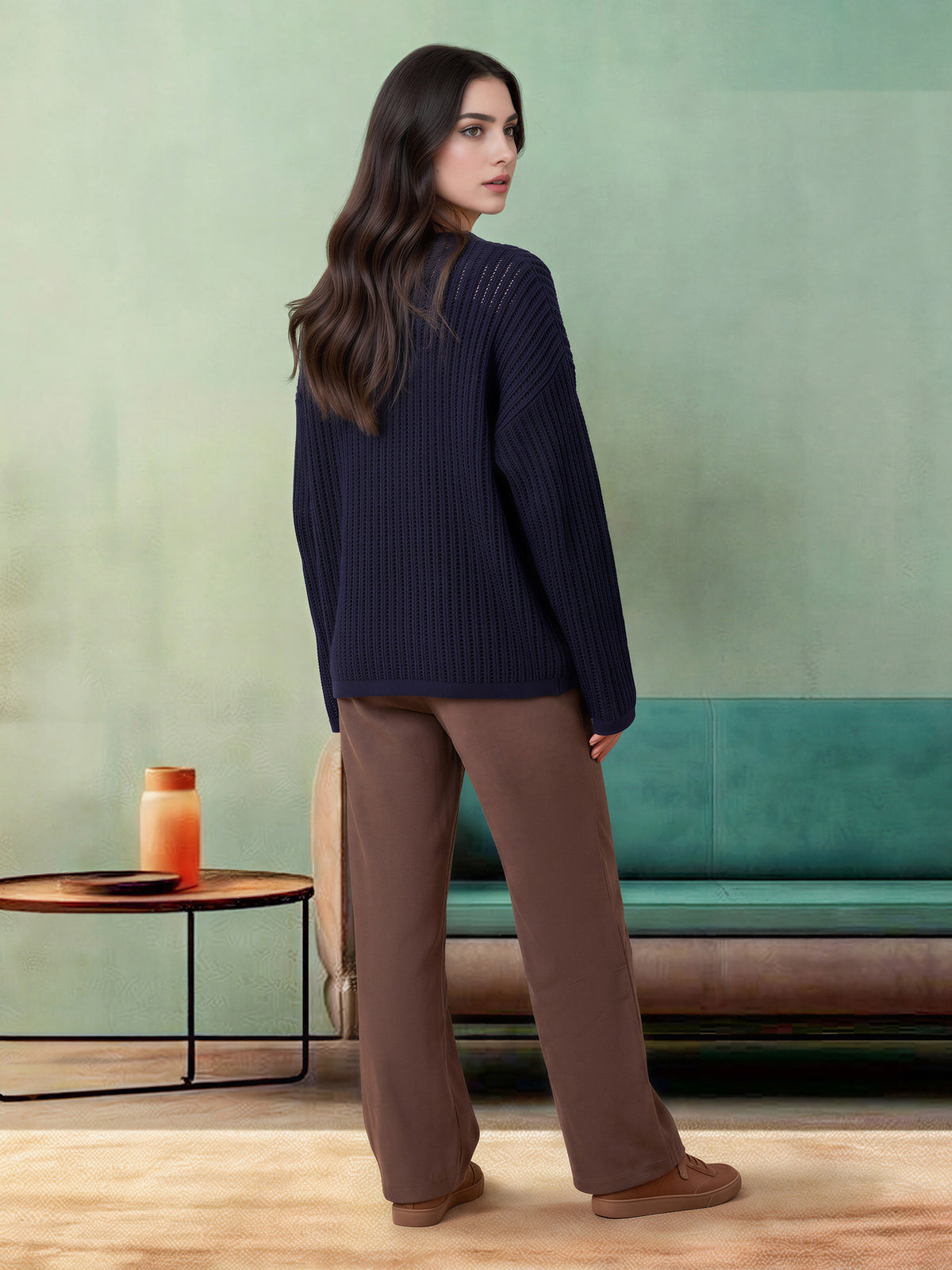 V-Neck Knit Sweater