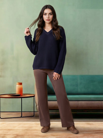 V-Neck Knit Sweater