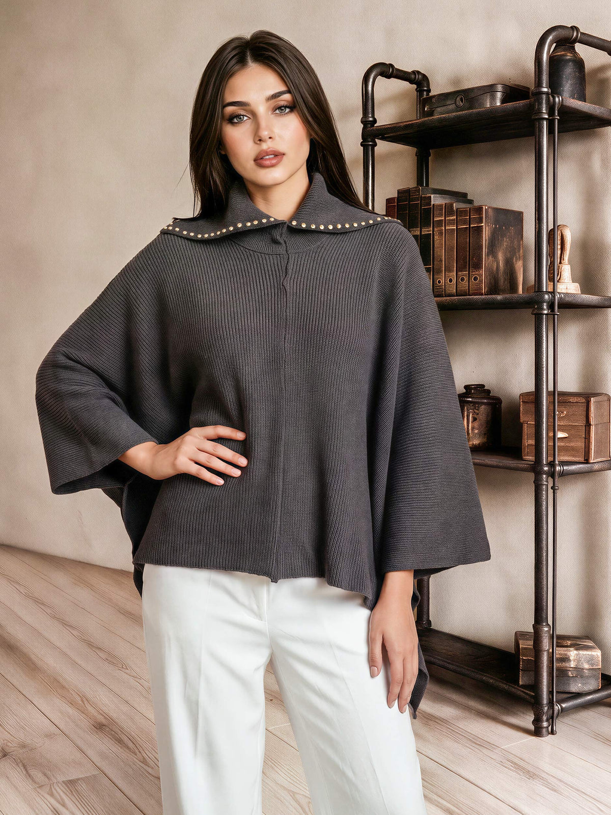 Stud Collar Cape