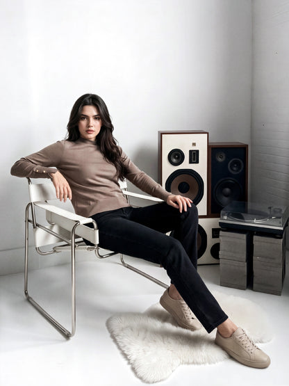 High-Neck Woolen Sweater