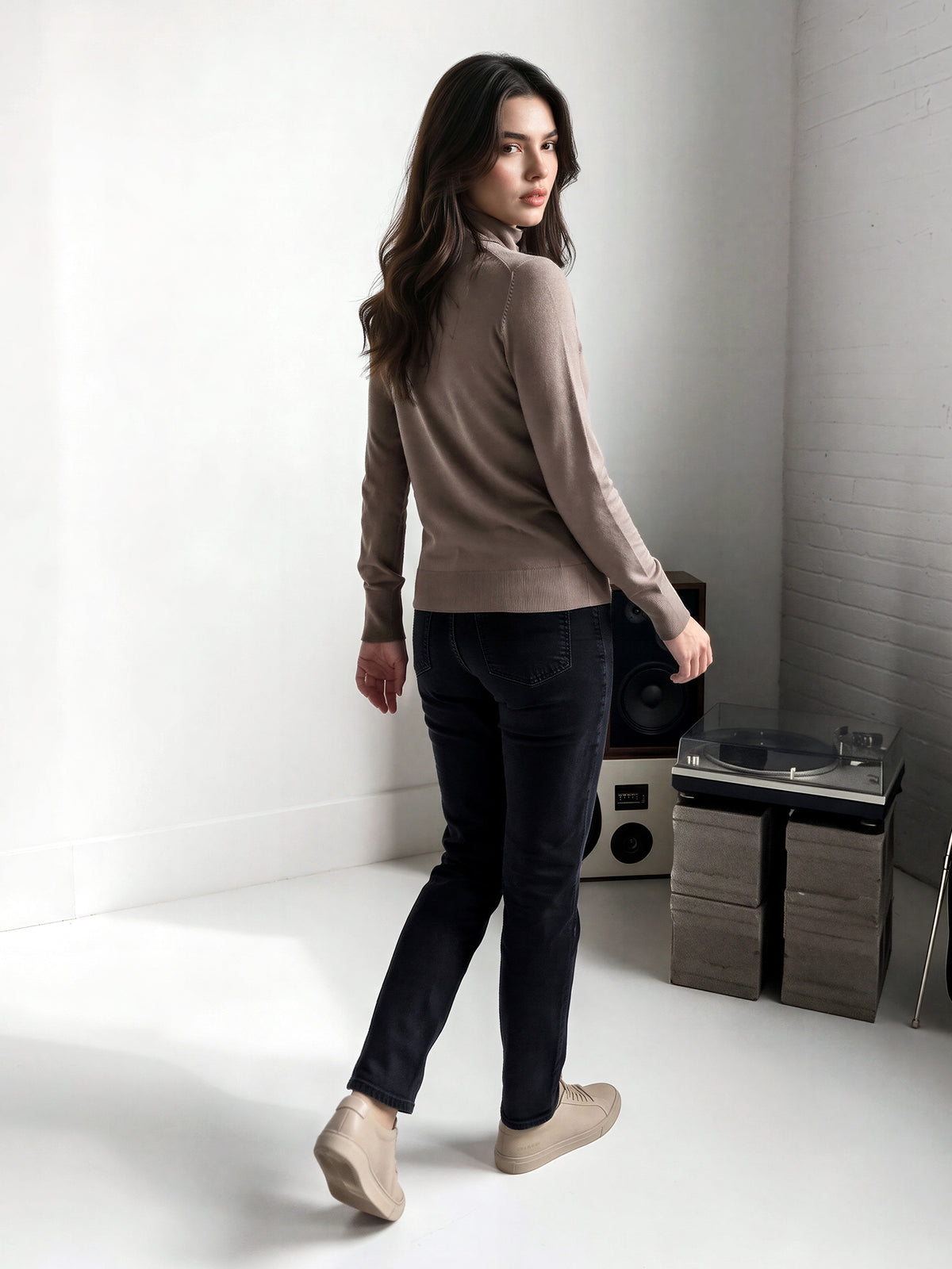 High-Neck Woolen Sweater