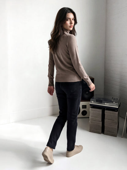 High-Neck Woolen Sweater