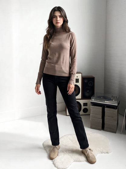 High-Neck Woolen Sweater