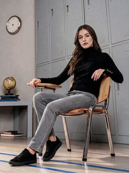 High-Neck Woolen Sweater