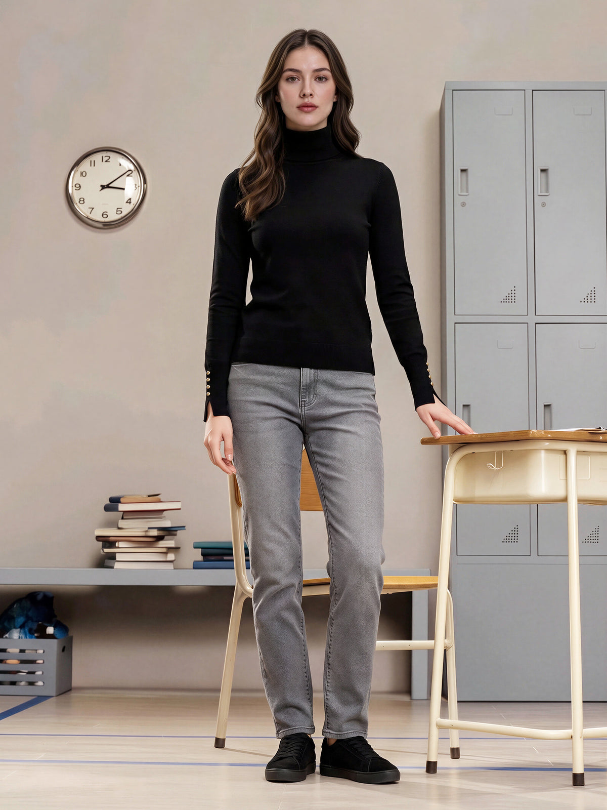 High-Neck Woolen Sweater