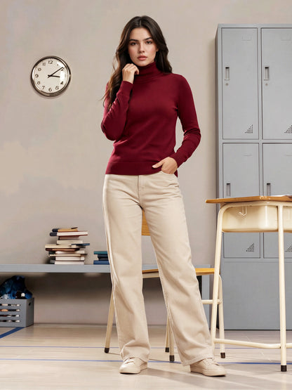 High-Neck Woolen Sweater