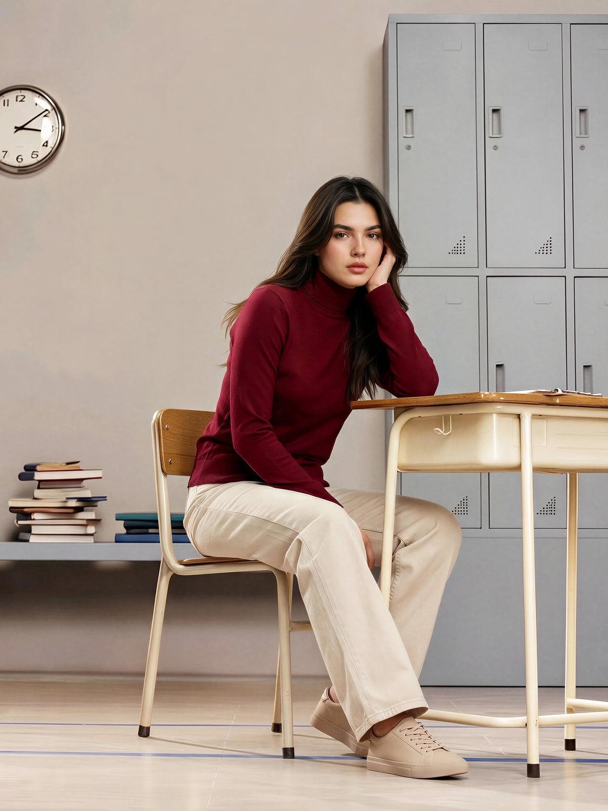 High-Neck Woolen Sweater