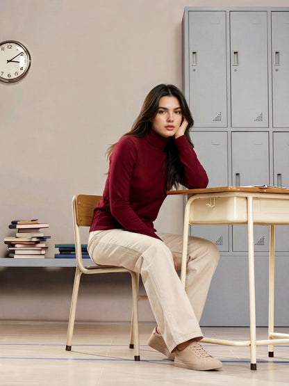 High-Neck Woolen Sweater
