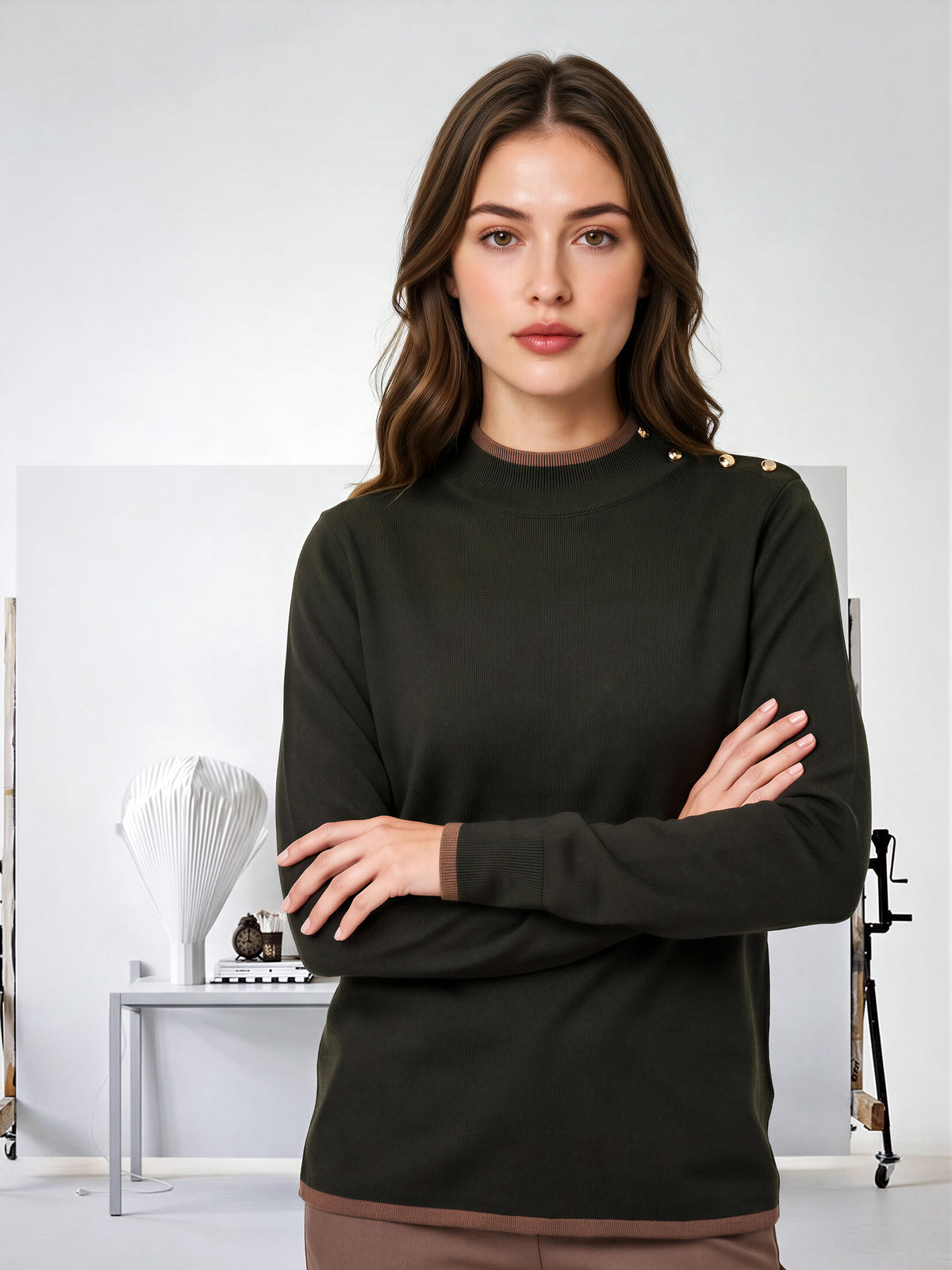 Mock-Neck Sweater