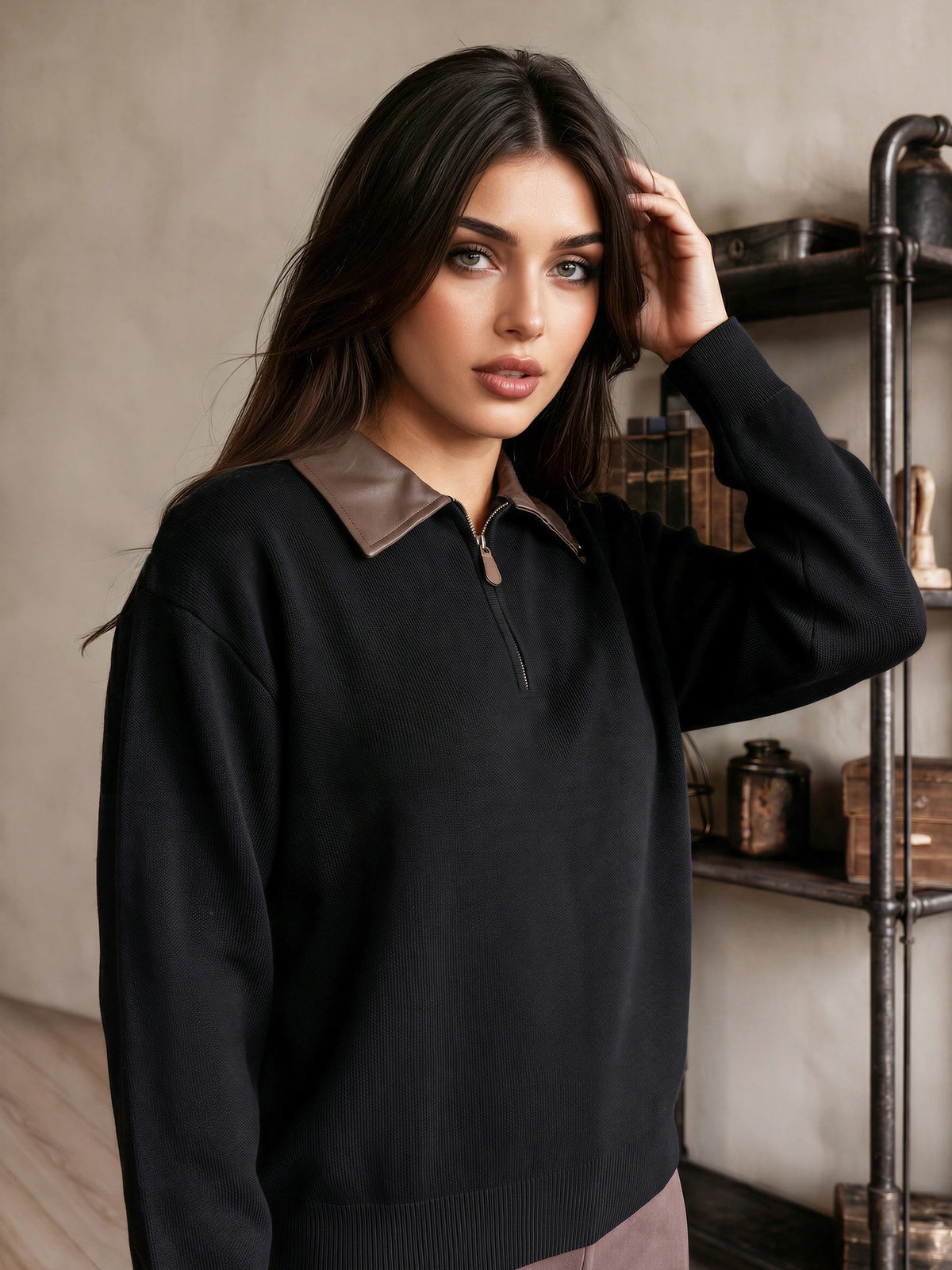 Half-Zip Knit Sweater