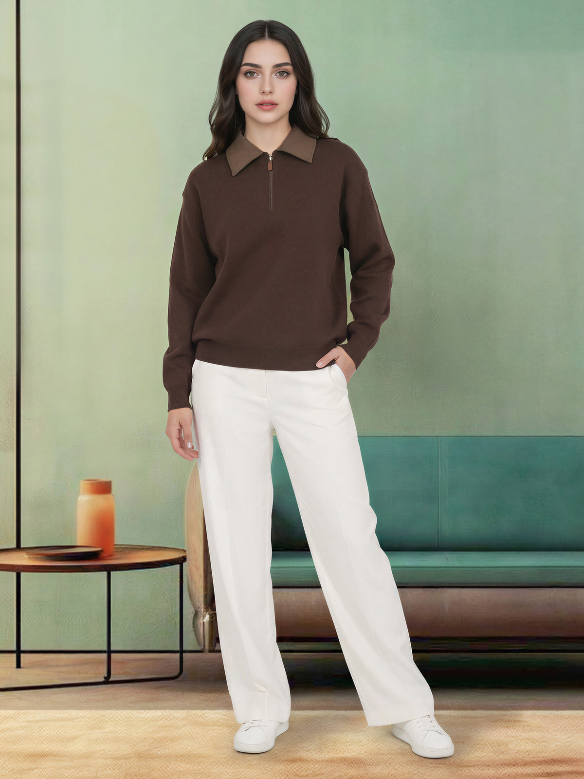 Half-Zip Knit Sweater