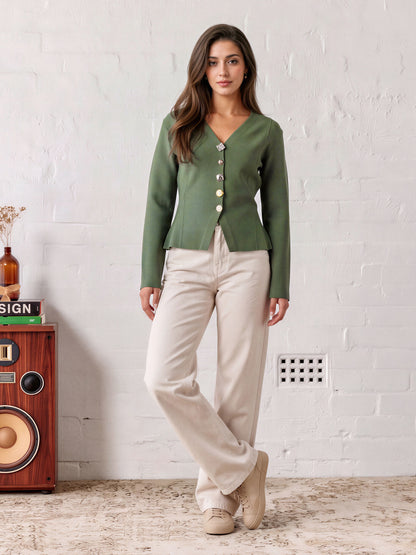 Fitted Button Cardigan