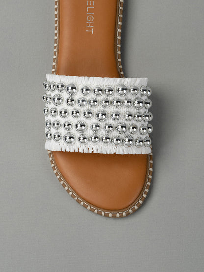 Stitched Beaded Slides