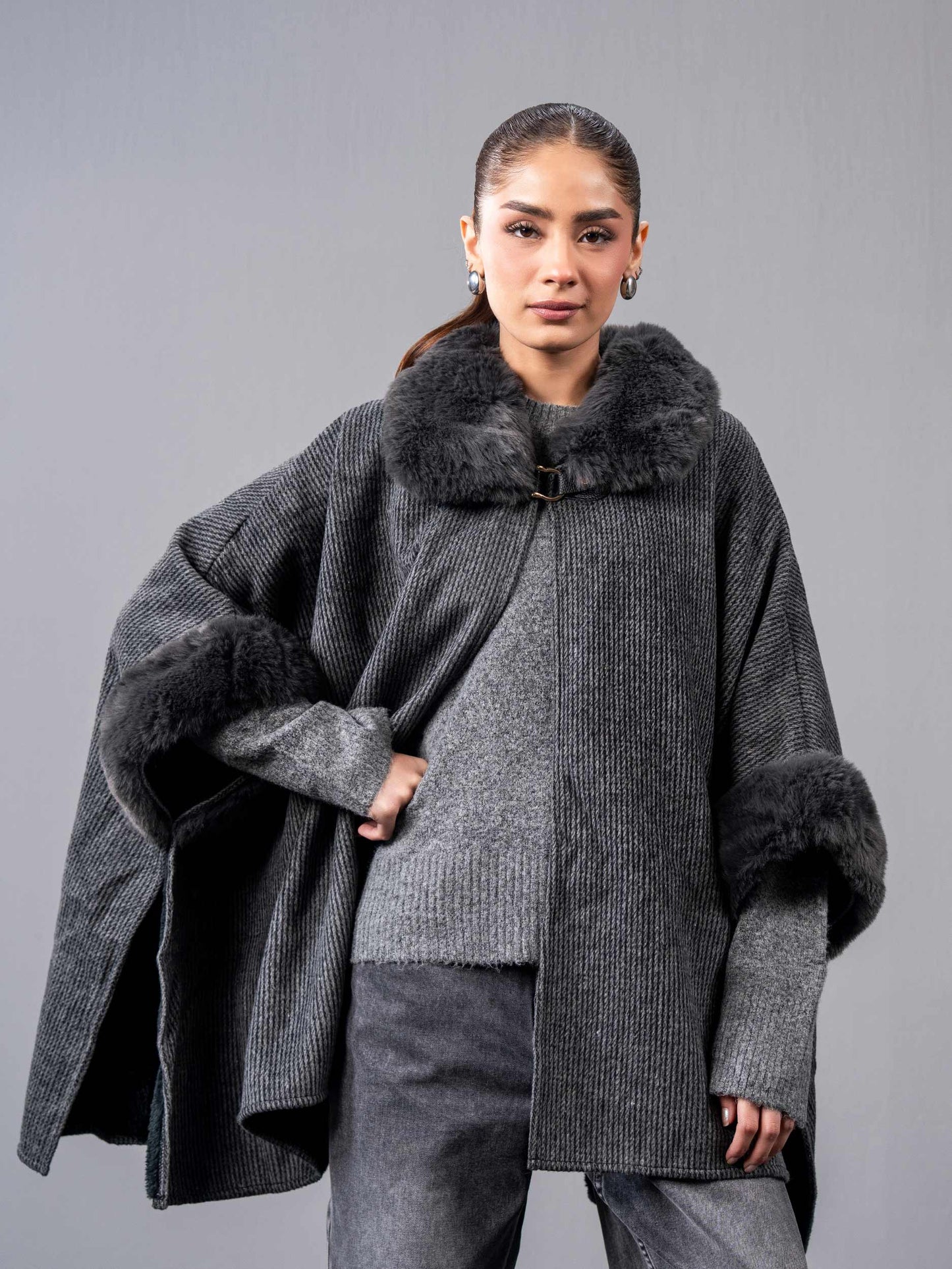 Woolen Fur Cape