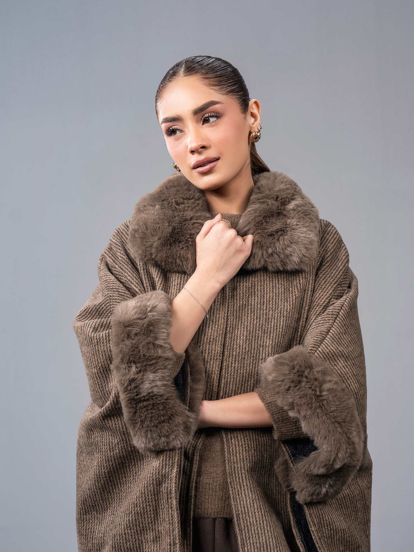 Woolen Fur Cape